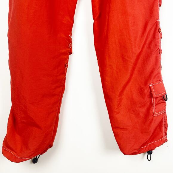 Jocko Vintage Nylon Cargo Tech Pants Y2K Orange Red Mens Size Large - Picture 9 of 10